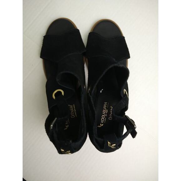 Ugg Black Kookaburra Ortholite Suede Block Cut Out Sandals. Size 7 - Picture 12 of 12